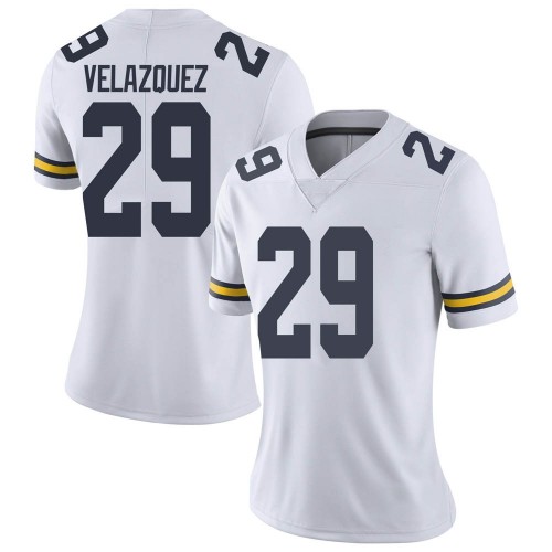 Joey Velazquez Michigan Wolverines Women's NCAA #29 White Limited Brand Jordan College Stitched Football Jersey OPC7654HE